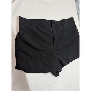 Le Cove Black Active Shorts Womens Plus Size 20 Lined Elastic Waist Snap Closure